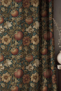 Dark Persimmon Linen Curtains - William Morris Style Drapes - Arts and Crafts Window Treatment - Image 1