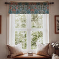 Art Nouveau Floral Linen Curtains - William Morris Style Drapes - Pastel Coral Green Window Treatment - Image 2