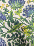 Blue Thistle Linen Curtains - William Morris Style Drapes - Green Botanical Window Treatment - Image 3