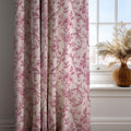 Pink Vintage Floral Linen Curtain – Elegant Botanical Pattern Linen Drape - Image 2
