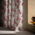 Vintage Rose Branch Linen Curtain – Dusty Pink Floral & Twig Linen Drape - Image 2
