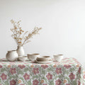 Floral Botanical Linen Tablecloth: Vintage Garden Print, Cotton-Linen Blend - Image 3
