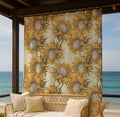 Sunflower Linen Curtain – Vintage Yellow Floral Pattern Linen Drape - Image 2