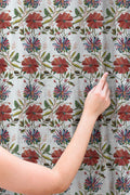 Bohemian Folk Art Linen Curtain – Colorful Botanical Floral Linen Drape - Image 2