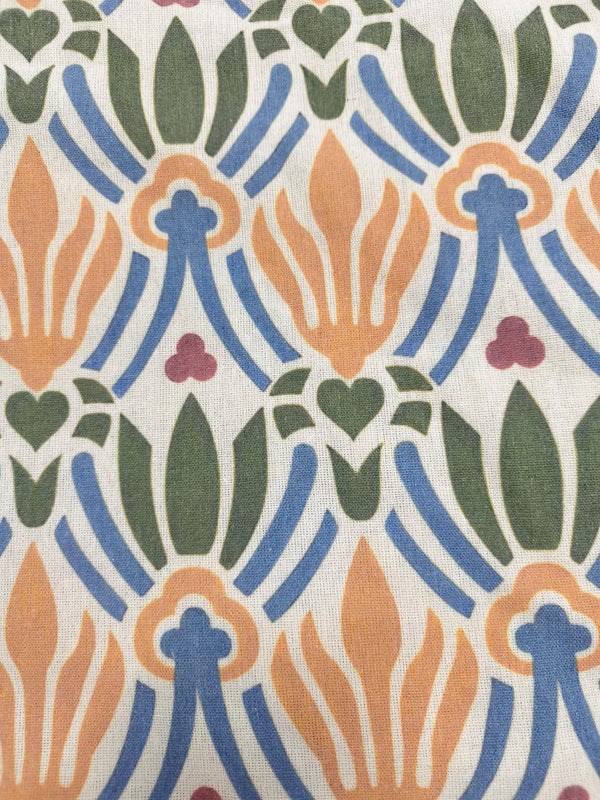 Vintage Mediterranean Linen Curtain: Floral Boho Drapes