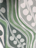 Retro Green Leaf Linen Curtain: Mid-Century Modern Botanical Drapes - Image 2