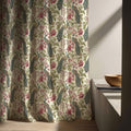 Peacock Print Linen Curtain - Vintage Botanical Floral Illustration With Birds and Blossoms Linen Drape - Image 4