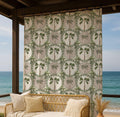 Palm Tree Linen Curtain – Tropical Botanical Pattern Linen Drape - Image 2