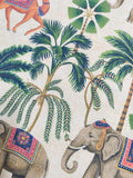 Exotic Elephant and Camel Linen Curtain - Tropical Safari Linen Drape - Image 3