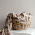 Botanical Floral Motif Linen Curtain – Vintage Style Print Dusty Pink and Soft Earth Tones Linen Drape - Image 3