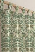 Green Thistle Cotton Linen Curtain, William Morris Print, Custom Size - Image 1