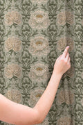 Floral Linen Curtain, William Morris Style, Sage Green Drapes, Custom Size - Image 3
