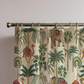 Exotic Elephant and Camel Linen Curtain - Tropical Safari Linen Drape - Image 2