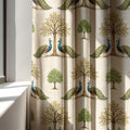 Royal Peacock Linen Curtain - Tree of Life Linen Drape - Image 2