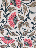 Traditional Red Floral Jacquard Linen Curtain – Vintage Ottoman Pattern Linen Drape - Image 3