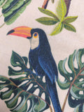 Tropical Birds Curtain: Cotton Linen Jungle Print Drapes - Custom Size - Image 3