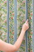 Vintage Floral Stripe Linen Curtain: Cottage Farmhouse Drapes - Image 4