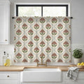 Geometric Floral Cotton Linen Curtain, Art Deco Tile Print, Custom Size - Image 3