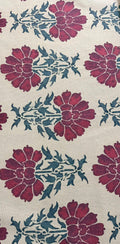 Floral Linen Curtains: Vintage Red & Blue Block Print Botanical Drapes - Image 2