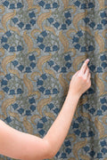 Bluebell Floral Cotton Linen Curtain, William Morris Style Print - Image 3