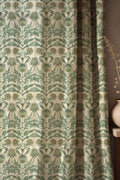 Green Thistle Cotton Linen Curtain, William Morris Print, Custom Size - Image 2