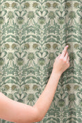 Green Thistle Cotton Linen Curtain, William Morris Print, Custom Size - Image 3