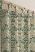 Floral Linen Curtain, William Morris Style, Sage Green Drapes, Custom Size - Image 1