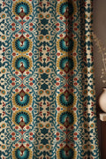 Cotton Linen Folk Art Peacock Curtain, Bohemian Damask Print Drapes, Slavic Floral Window Panel, Custom Size - Image 2
