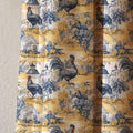 Cotton Linen Blue Rooster Toile Curtain, French Country Drapes, Farmhouse Kitchen Window Panel, Custom Size - Image 3