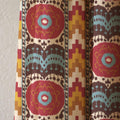 Cotton Linen Ikat Curtain, Geometric Aztec Print, Custom Size - Image 3