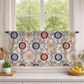 Red Blue Gold Ikat Curtain, Bohemian Floral Print, Custom Size - Image 4