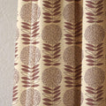 Retro Floral Linen Curtain, Mid Century Modern Geometric Print, Custom Size - Image 2