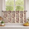 Retro Floral Linen Curtain, Mid Century Modern Geometric Print, Custom Size - Image 3
