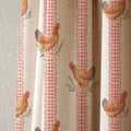 Rooster And Gingham Check Linen Curtain: Rustic Farmhouse Drapes - Image 2