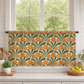 Retro Orange Daisy Curtain, Mid Century Modern Floral Cotton Linen Drapes, Custom Size - Image 5