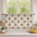 Geometric Floral Cotton Linen Curtain, Art Deco Tile Print, Custom Size - Image 4