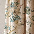 Chinoiserie Crane & Floral Linen Curtain, Oriental Bird Window Panel, Custom Size - Image 2