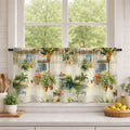 Mediterranean Villa Linen Curtain, Coastal Palm Print Window Panel, Custom Size - Image 3