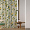 Mediterranean Lemon Linen Curtain, Blue Striped Citrus Window Panel, Custom Size - Image 4