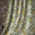 Mediterranean Lemon Linen Curtain, Blue Striped Citrus Window Panel, Custom Size - Image 3