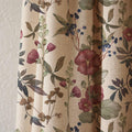 Vintage Botanical Berry Linen Curtain, Maroon Flower Design Window Panel, Custom Size - Image 5