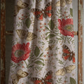 Vintage Butterfly And Poppy Linen Curtain, Botanical Nature Design Window Panel, Custom Size - Image 3