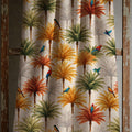 Tropical Palm Tree And Bird Linen Curtain, Exotic Botanical Design Window Panel, Custom Size - Image 2