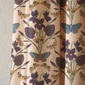 Vintage Violet And Butterfly Linen Curtain, Botanical Entomology Design Window Panel, Custom Size - Image 4