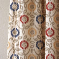 Red Blue Gold Ikat Curtain, Bohemian Floral Print, Custom Size - Image 3