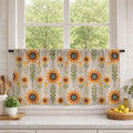 Sunflower Cotton Linen Curtain, Scandi Floral Print Window Panel, Custom Size - Image 3