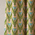 Art Nouveau Tulip Curtain, Botanical Print Cotton Linen Drapes, Scandi Style, Custom Size - Image 2