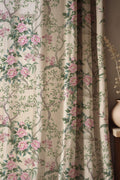 Chinoiserie Peony Tree Linen Curtain, Oriental Floral Design Window Panel, Custom Size - Image 1