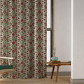 Ottoman Carnation Linen Curtain, Traditional Floral Vine Design Window Panel, Custom Size - Image 3