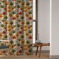 Tropical Palm Tree And Bird Linen Curtain, Exotic Botanical Design Window Panel, Custom Size - Image 4